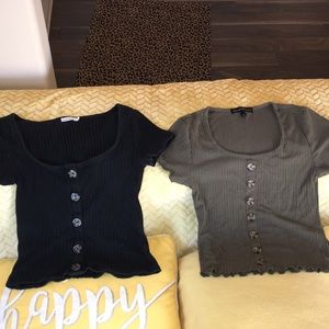 Cute Tops with sewn on buttons